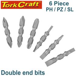 6pc 45mm Double End Bit Set Ph1,2,3 Pz1,2,3 Sl3,4,5,6,7mm